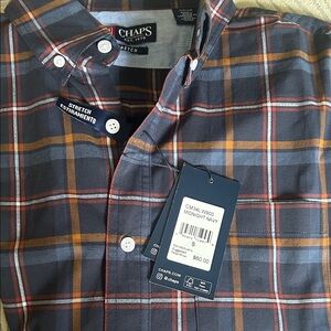 Chaps Men's Midnight Navy Plaid Shirt
